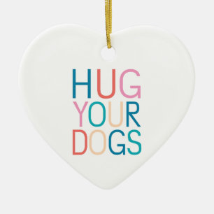 Umarmung von Hunden Keramik Ornament