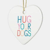 Umarmung von Hunden Keramik Ornament (Links)