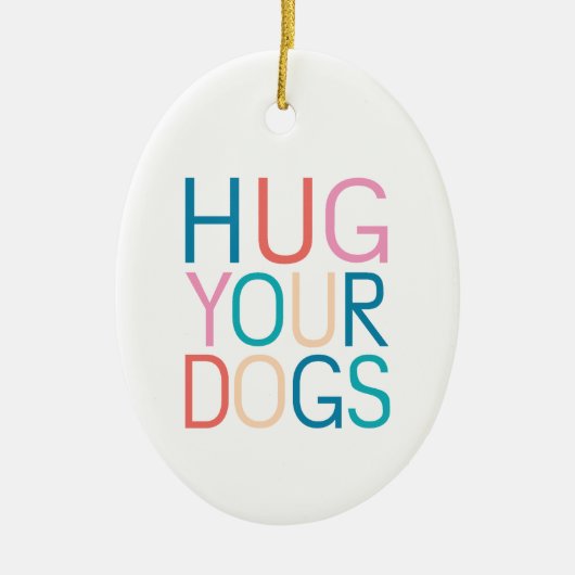 Umarmung von Hunden Keramik Ornament (Vorne)