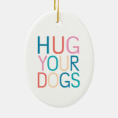 Umarmung von Hunden Keramik Ornament (Hinten)