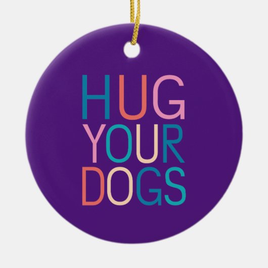 Umarmung von Hunden Keramik Ornament (Vorne)