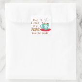 Umarmung von innen quadratischer aufkleber (Tasche)