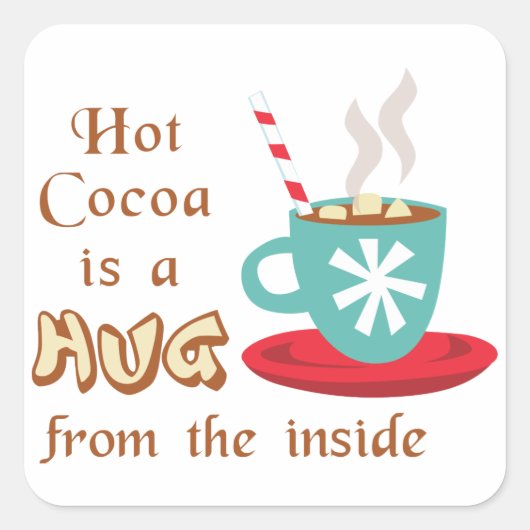 Umarmung von innen quadratischer aufkleber (Vorderseite)