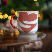 Umarmung von mir zu dir Rotes Herz Tasse