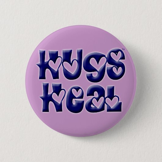 Umarmungen heilen Logo-Blau Button (Vorderseite)