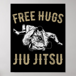 Umarmungen Jiu Jitsu Lustig Brasilianischer Grappl Poster