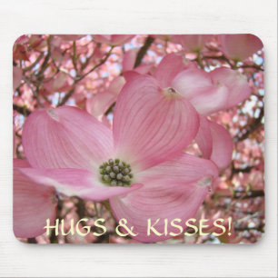 UMARMUNGEN & KÜSSE! Mauspad Rosa Dogwood-Blumen-Ge