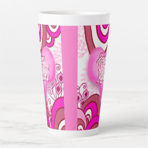 Umarmungen & Küsse Retro Herz Latte Tasse