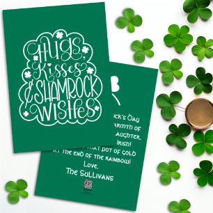 Umarmungen, Küsse und Shamrock-Grüße zum St. Patri Feiertagskarte