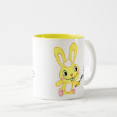 Umarmungen mit Gabel Zweifarbige Tasse (VorderseiteRechts)