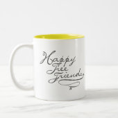 Umarmungen mit Gabel Zweifarbige Tasse (Links)