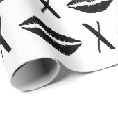 Umarmungen und Kuss-Lippendruck-Packpapier Geschenkpapier (Rolleneckpunkt)