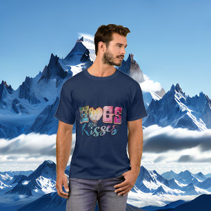 Umarmungen und Küsse Moderne romantische Valentins T-Shirt