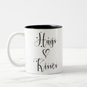 Umarmungen und Küsse Zweifarbige Tasse