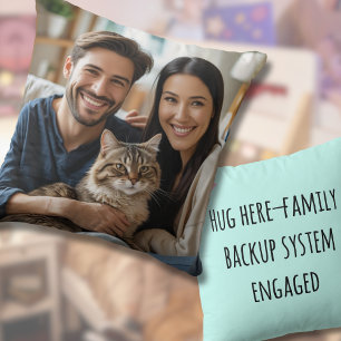 Umarmungsgeschenk mit Familienfoto Kissen
