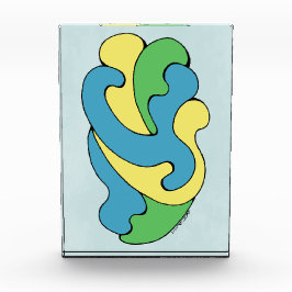 Umarmungskurven (Gelb, Blau, Grün) Fotoblock