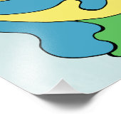 Umarmungskurven (Gelb, Blau, Grün) Fotodruck (Ecke)