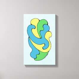 Umarmungskurven (Gelb, Blau, Grün) Leinwanddruck