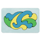 Umarmungskurven (Gelb, Blau, Grün) Magnet (Horizontal)