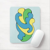 Umarmungskurven (Gelb, Blau, Grün) Mousepad (Mit Mouse)