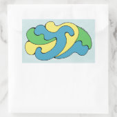 Umarmungskurven (Gelb, Blau, Grün) Rechteckiger Aufkleber (Tasche)