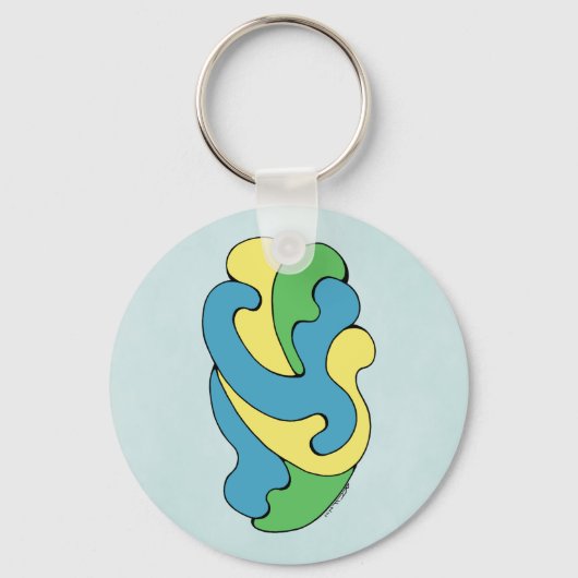 Umarmungskurven (Gelb, Blau, Grün) Schlüsselanhänger (Vorderseite)