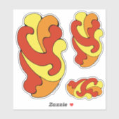 Umarmungskurven (Gelb, Rot, Orange) Aufkleber (Blatt)