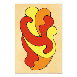 Umarmungskurven (Gelb, Rot, Orange) Fotodruck