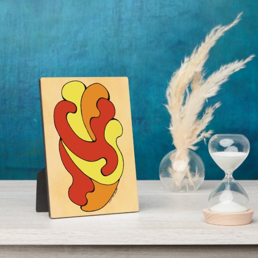 Umarmungskurven (Gelb, Rot, Orange) Fotoplatte (Seite)