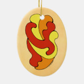 Umarmungskurven (Gelb, Rot, Orange) Keramik Ornament (Hinten)