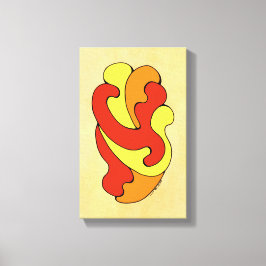 Umarmungskurven (Gelb, Rot, Orange) Leinwanddruck