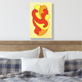 Umarmungskurven (Gelb, Rot, Orange) Leinwanddruck (Insitu (Schlafzimmer))