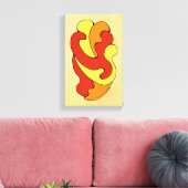 Umarmungskurven (Gelb, Rot, Orange) Leinwanddruck (Insitu (Wohnzimmer))