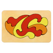 Umarmungskurven (Gelb, Rot, Orange) Magnet (Horizontal)