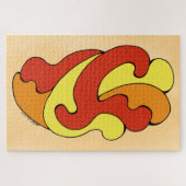 Umarmungskurven (Gelb, Rot, Orange) Puzzle (Horizontal)