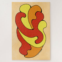 Umarmungskurven (Gelb, Rot, Orange) Puzzle
