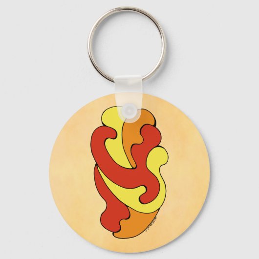 Umarmungskurven (Gelb, Rot, Orange) Schlüsselanhänger (Vorderseite)