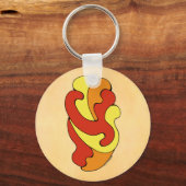 Umarmungskurven (Gelb, Rot, Orange) Schlüsselanhänger (Rückseite)