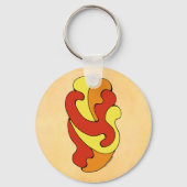 Umarmungskurven (Gelb, Rot, Orange) Schlüsselanhänger (Rückseite)