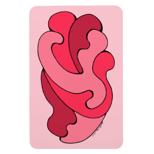 Umarmungskurven (Rosa und Rot) Magnet