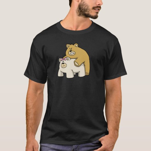 Umarmungsschwarzes T-Shirt (Vorderseite)