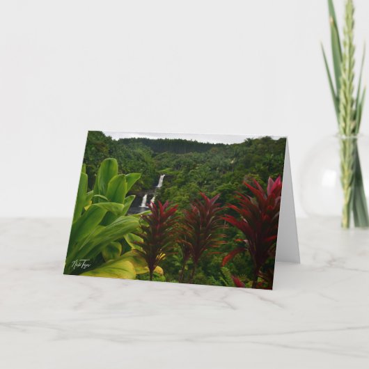 Umauma Falls, Hawaii-Karte Dankeskarte (Vorderseite)