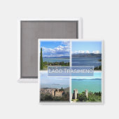 UMB001 LAKE TRASIMENO, Mosaik, Umbrien, Kühlschran Magnet (Vorderseite/Rückseite)