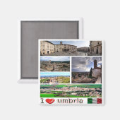 UMB004 UMBRIA I Liebe, Mosaik, Italien, Kühlschran Magnet (Vorderseite/Rückseite)