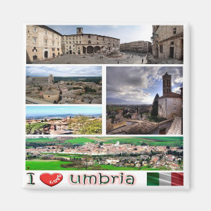 UMB004 UMBRIA I Liebe, Mosaik, Italien, Kühlschran Magnet