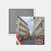 UMB016 PERUGIA, Corso Vannucci, Umbrien, Kühlschra Magnet (Vorderseite/Rückseite)
