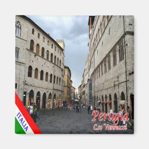 UMB016 PERUGIA, Corso Vannucci, Umbrien, Kühlschra Magnet