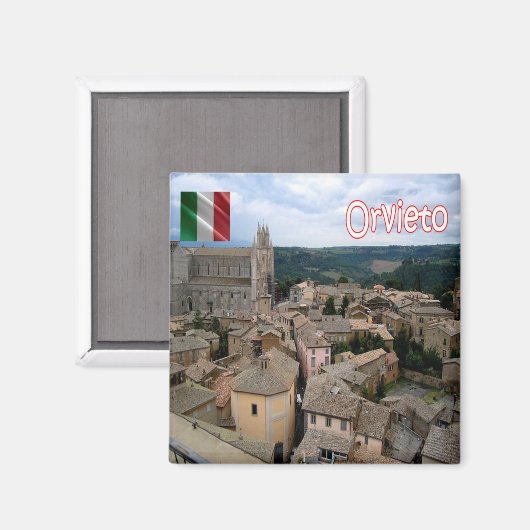 UMB019 ORVIETO, Luft View, Umbrien, Italien, Kühls Magnet (Vorderseite/Rückseite)