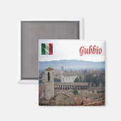 UMB023 GUBBIO, Panorama, Umbrien, Italien, Kühlsch Magnet (Vorderseite/Rückseite)