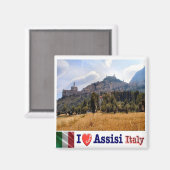 UMB033 ASSISI, I Liebe, Umbrien, Italien, Kühlschr Magnet (Vorderseite/Rückseite)